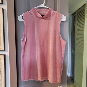 NWT J Crew Pink Velvet Mock Neck Top